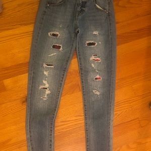 High waisted boyfriend jeans
